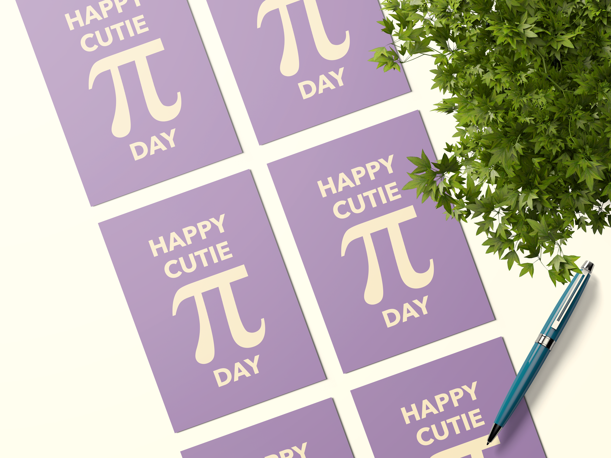 Happy Cutie Pi Day Postcard Bundle: Pack Of 5 or 10 Postcards..