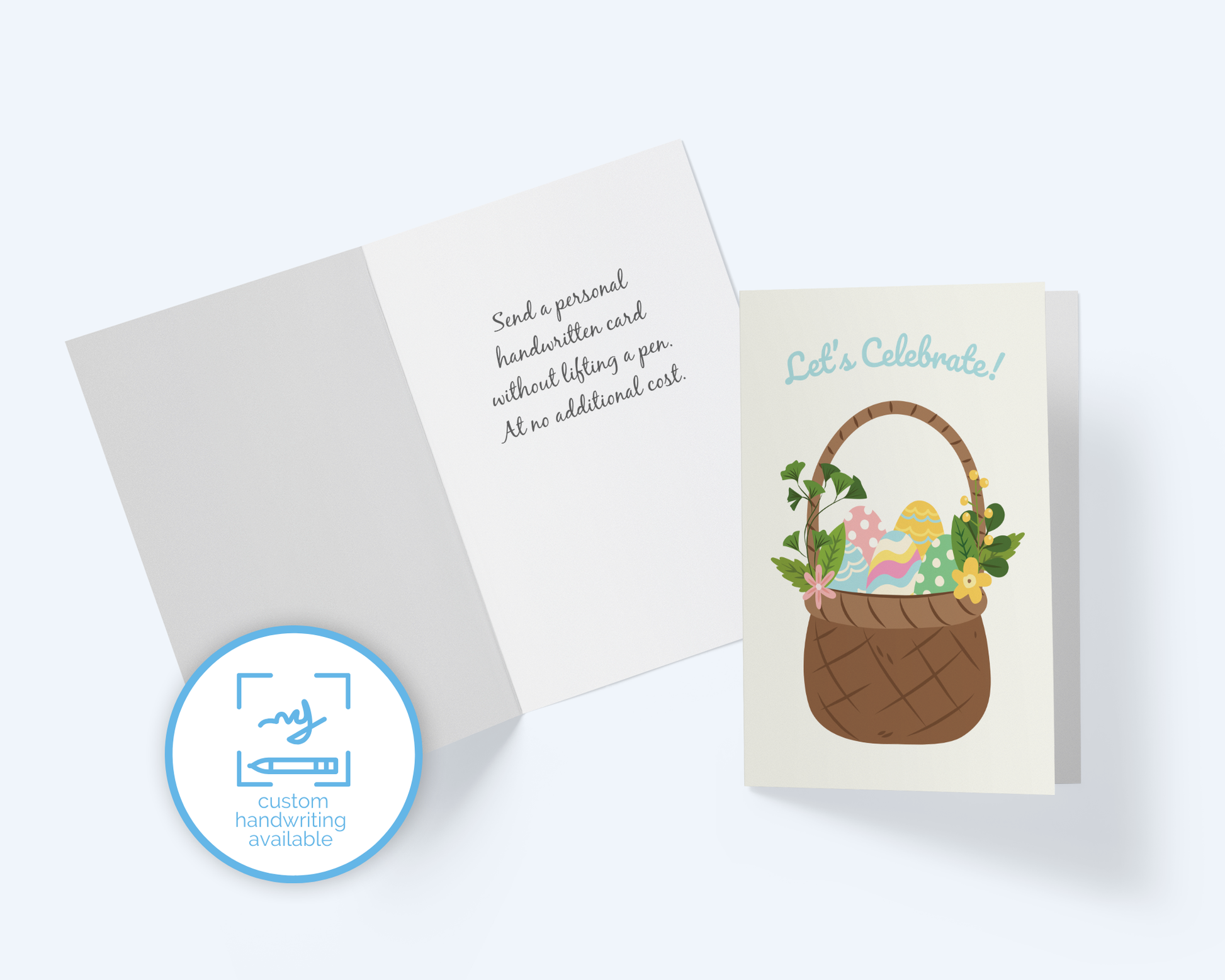 Let's Celebrate Easter Holiday Card | Easter Basket Greeting Card.