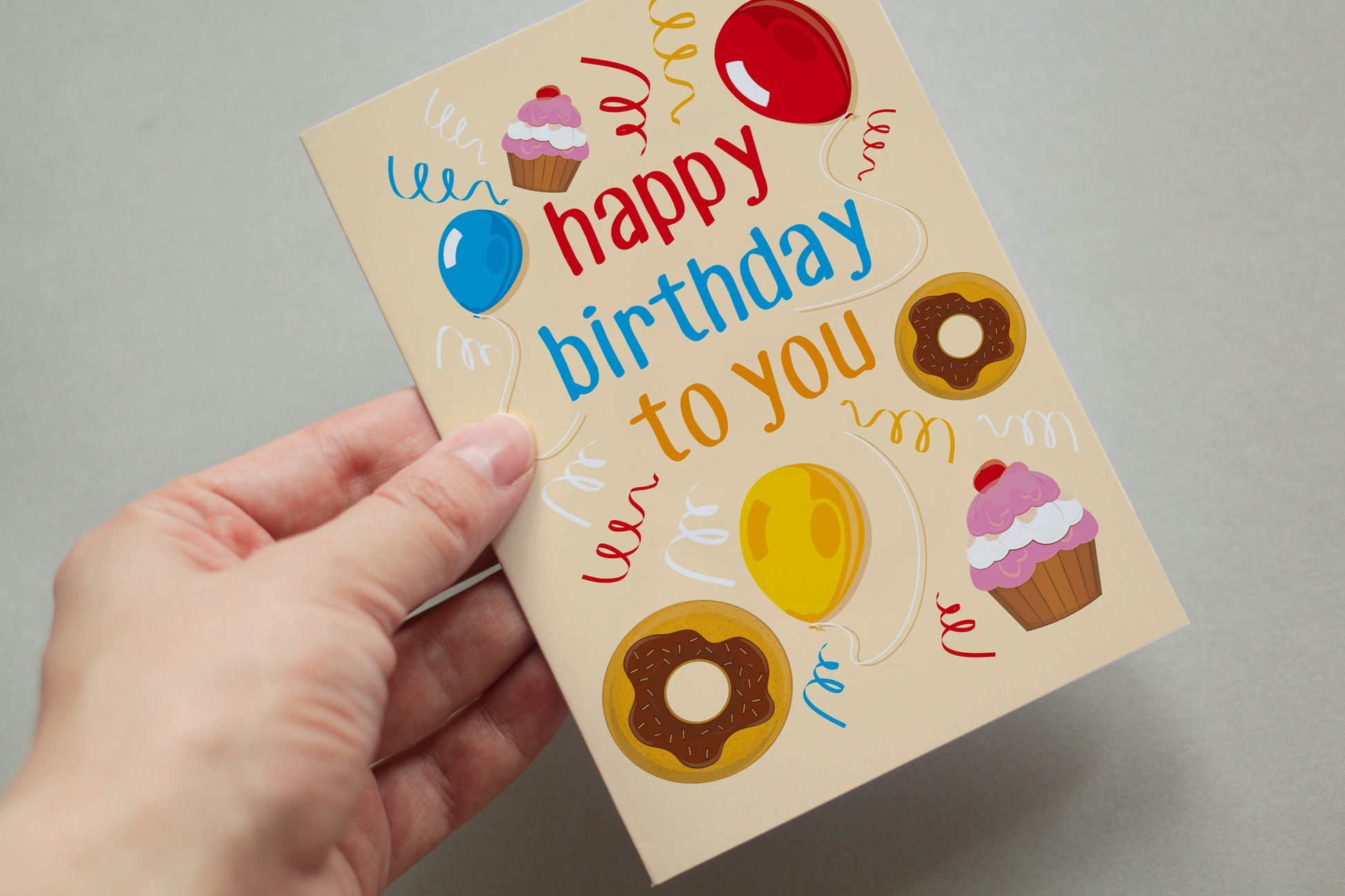 Happy Birthday To You - Balloons, Cupcakes, Donuts Postcard Pack Of 5 or 10 Postcards..