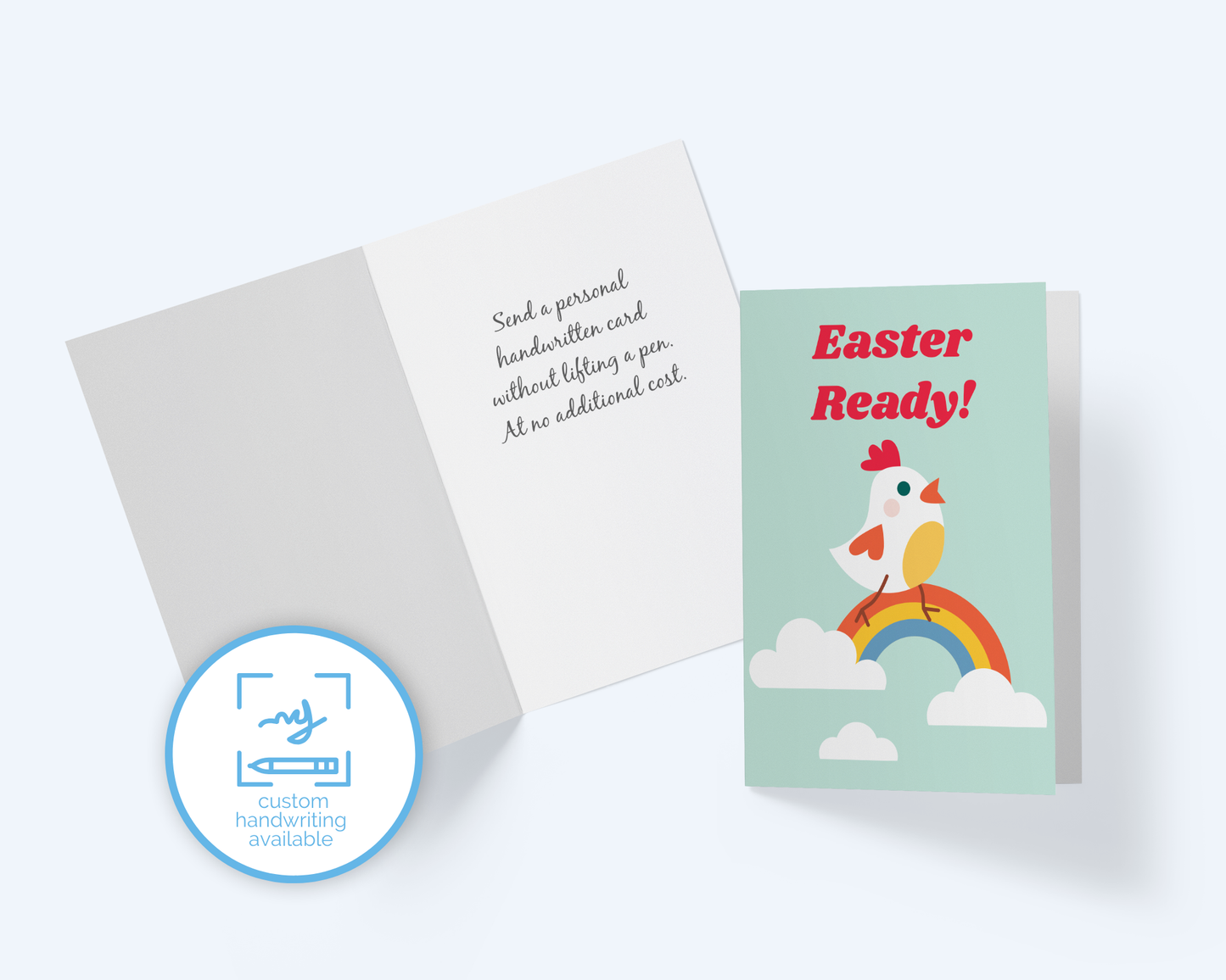 Easter Is Here: Chicken Greeting Card.