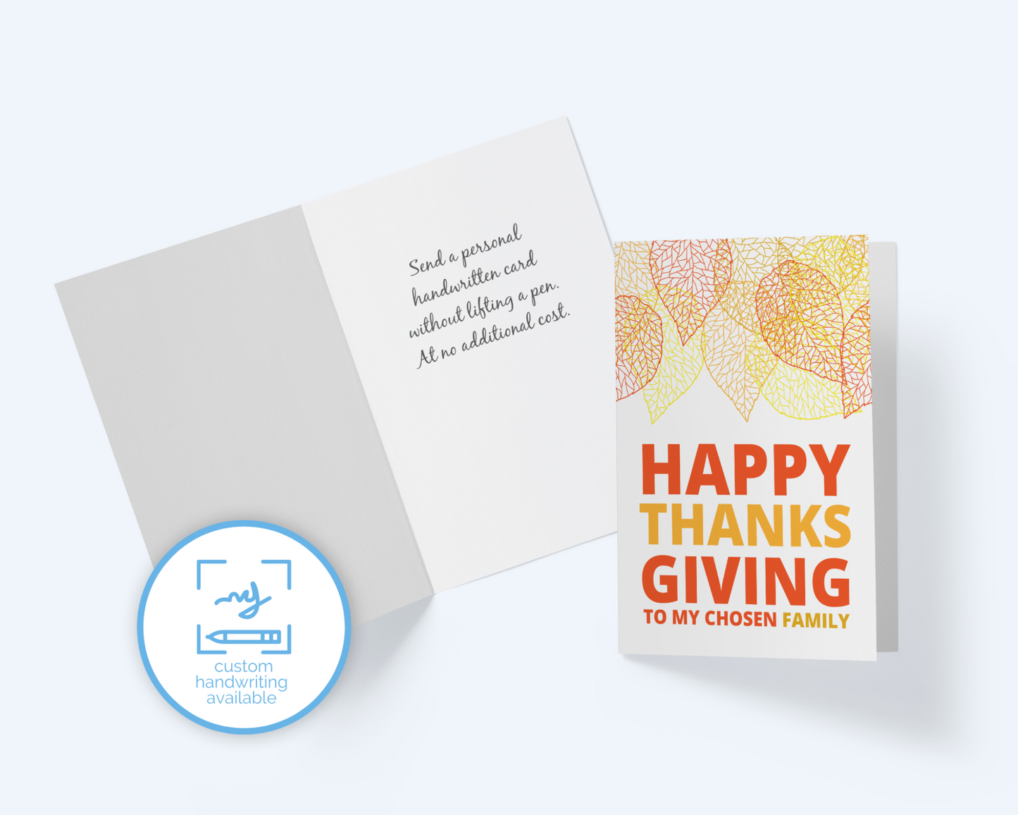 Happy Thanksgiving: My Chosen Family Thanksgiving Greeting Card, Note Cards Tor Thanksgiving.