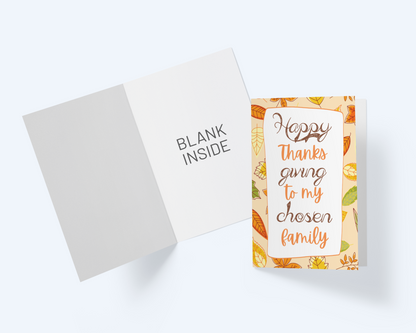 Chosen Family: Happy Thanksgiving Greeting card, Thanksgiving Note Card.