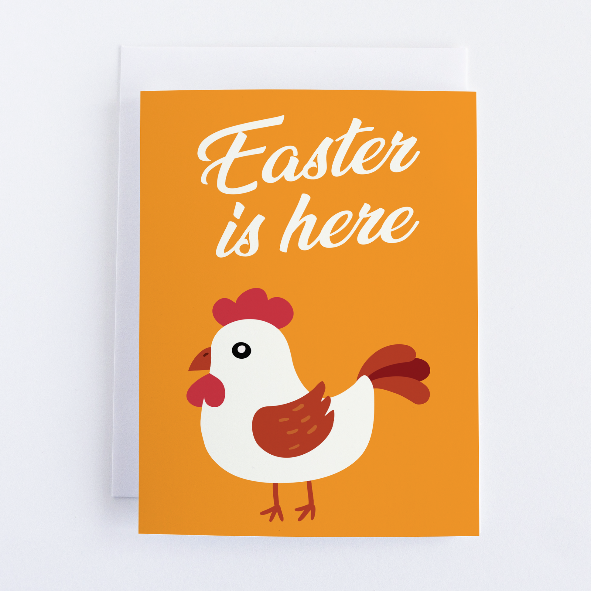 Easter Is Here: Chicken Greeting Card.