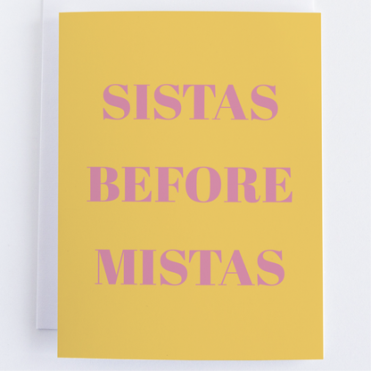 Galentine's Day Greeting Card - Sistas Before Mistas.