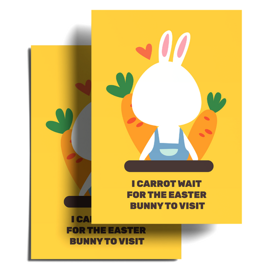 I Carrot Wait For The Easter Bunny To Visit: Easter Postcard Bundle; Pack Of 5 Or 10.