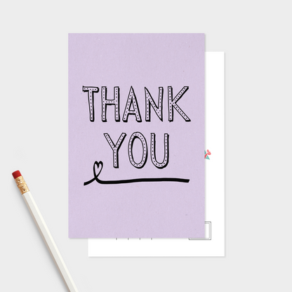 Send Hearts & Thanks Postcard Pack of 5 Or 10.