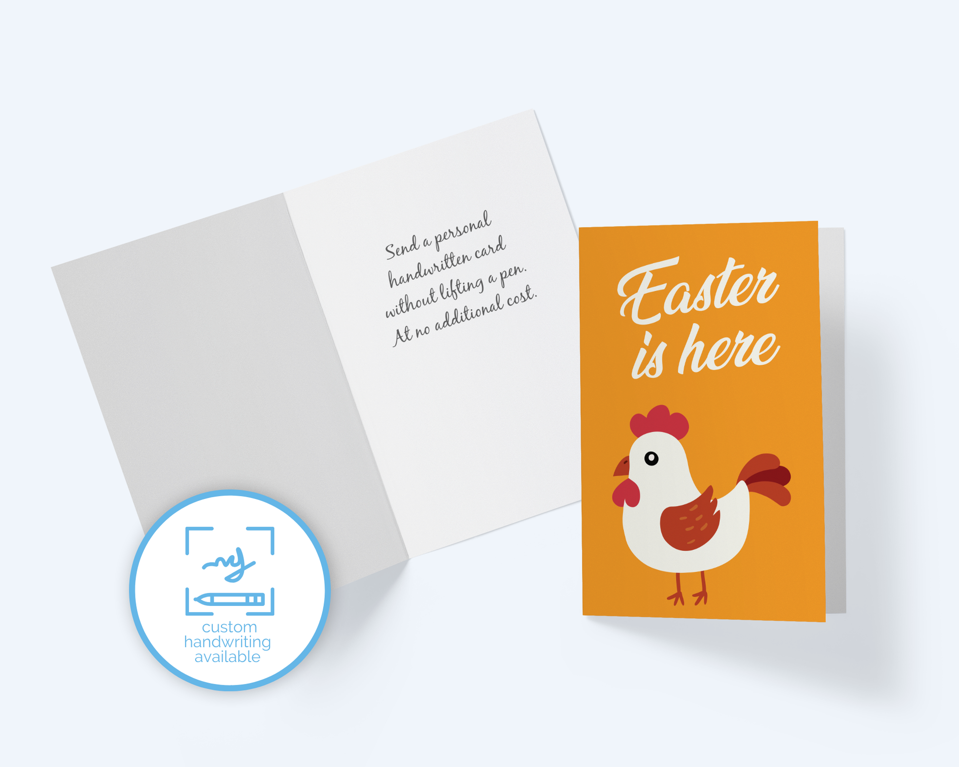 Easter Is Here: Chicken Greeting Card.