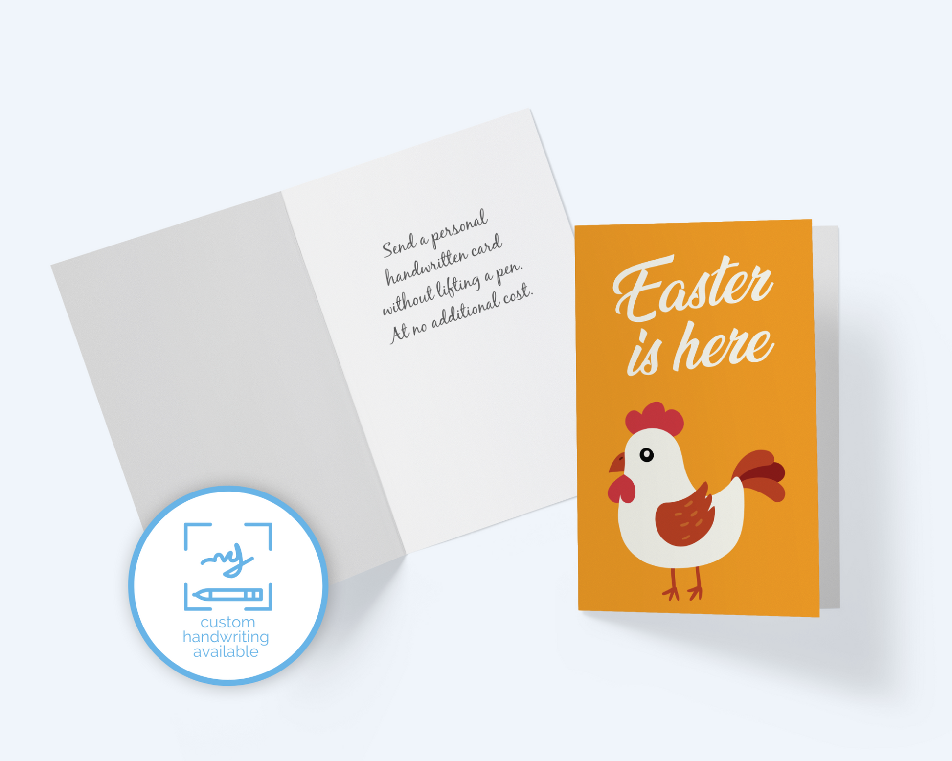 Easter Is Here: Chicken Greeting Card.