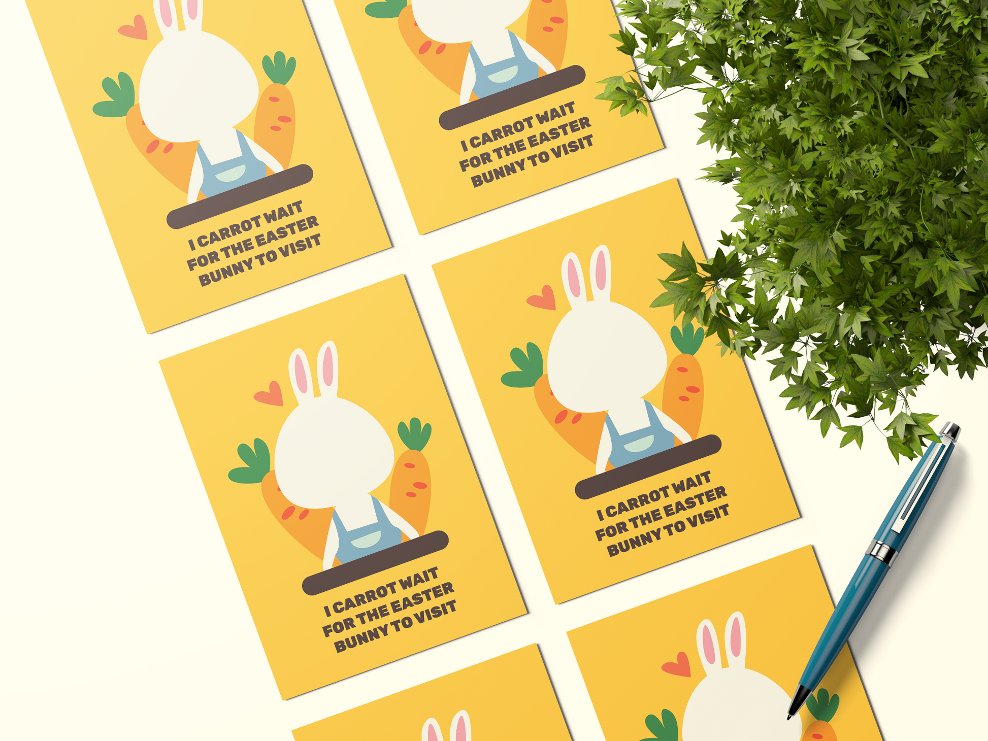 I Carrot Wait For The Easter Bunny To Visit: Easter Postcard Bundle; Pack Of 5 Or 10.
