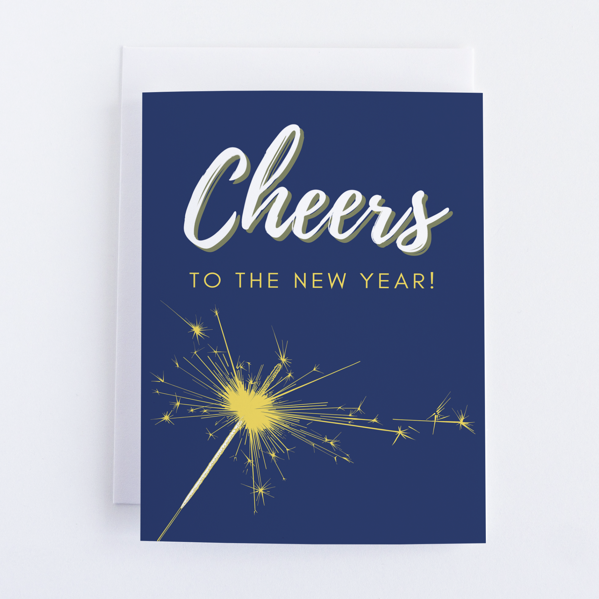New Year Greeting Card: Cheers! To The New Year Sparkler Card.