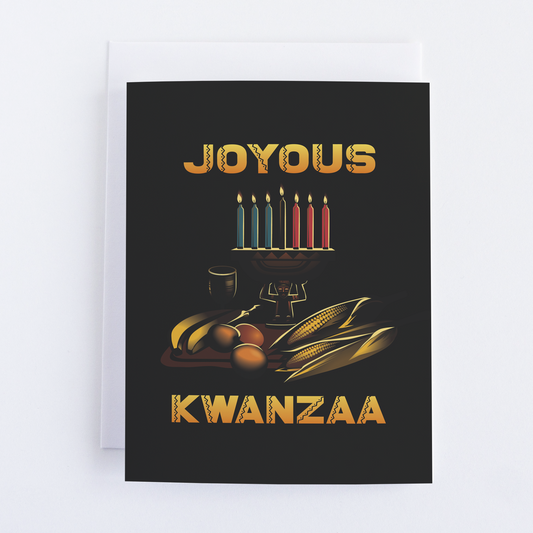 Joyous Kwanzaa Greeting Card, Kwanzaa Holiday Greeting Card.