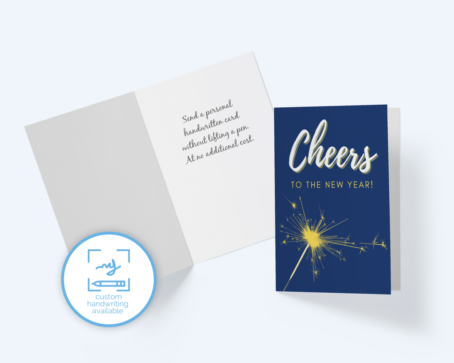 New Year Greeting Card: Cheers! To The New Year Sparkler Card.