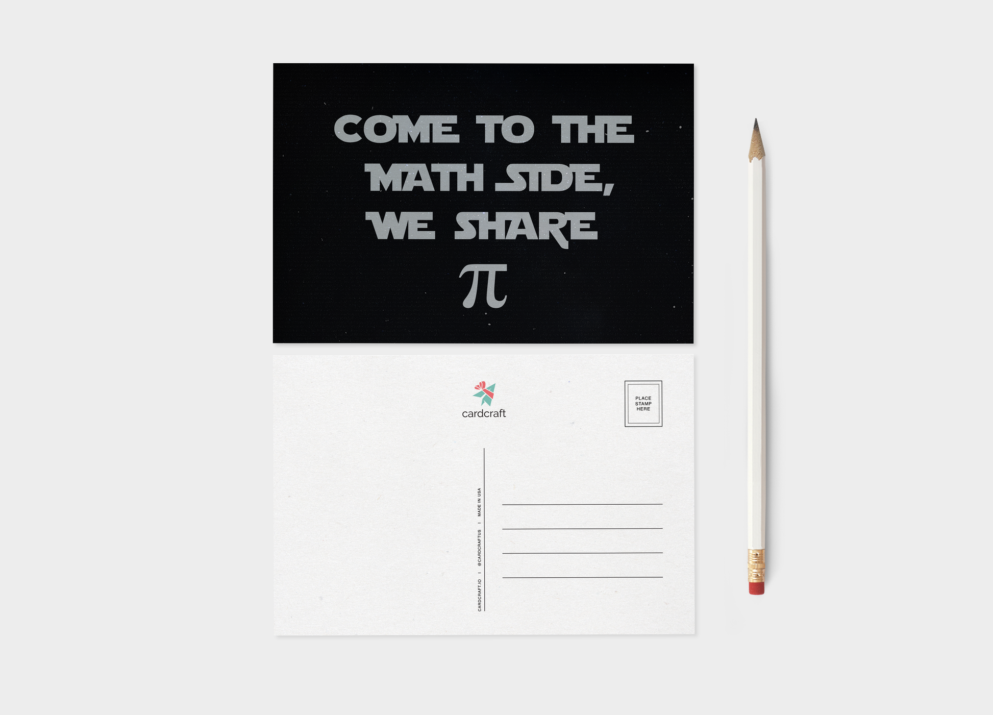 Come To The Math Side, We Share Pi, Postcard Bundle: Pack Of 5 Or 10 Postcards..