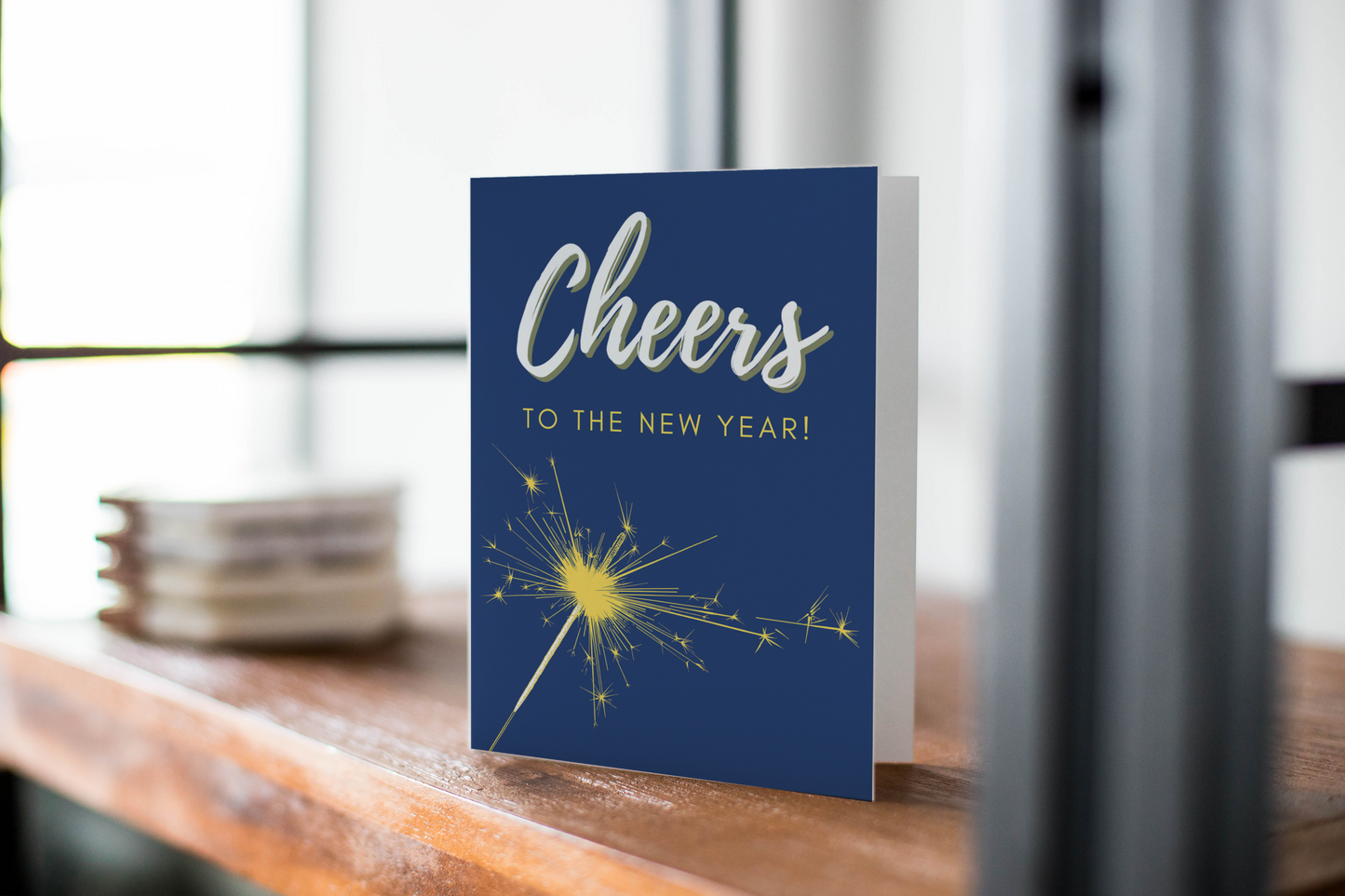 New Year Greeting Card: Cheers! To The New Year Sparkler Card.