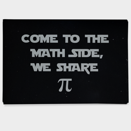 Come To The Math Side, We Share Pi, Postcard Bundle: Pack Of 5 Or 10 Postcards..