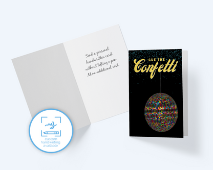 Cue The Confetti, New Years Greeting Card.