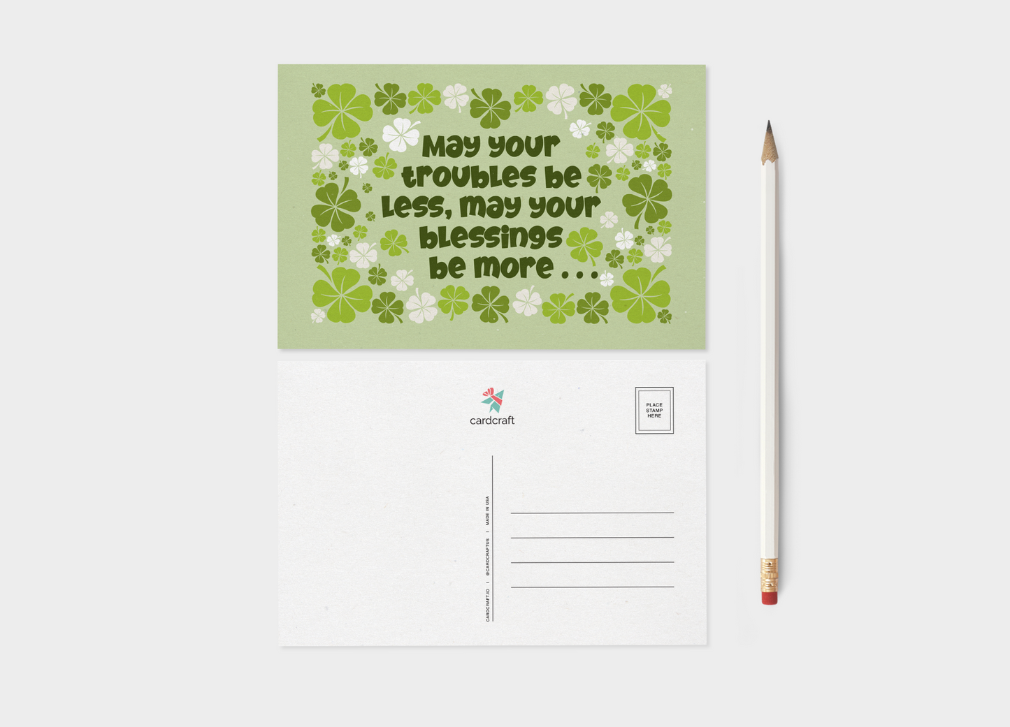 May You Troubles Be Less, And Your Blessings Be More Postcard Bundle: Pack Of 5 Or 10 Postcards..