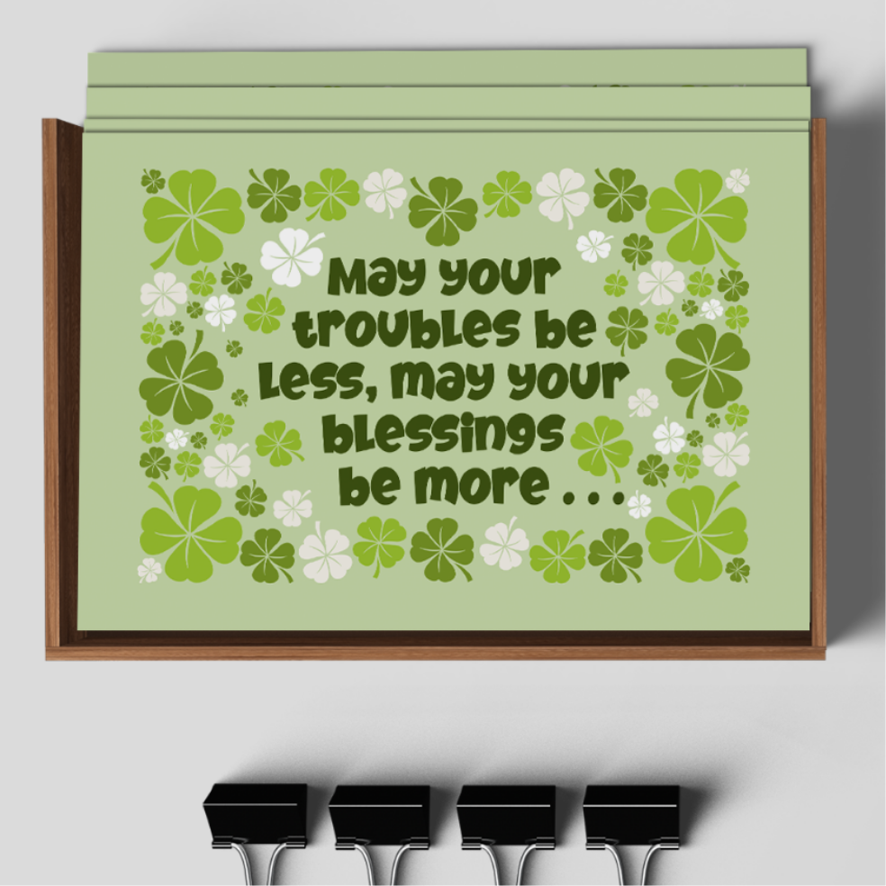 May You Troubles Be Less, And Your Blessings Be More Postcard Bundle: Pack Of 5 Or 10 Postcards..