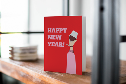 Happy New Year Greeting  Card : Wine Lover's New Year Card.