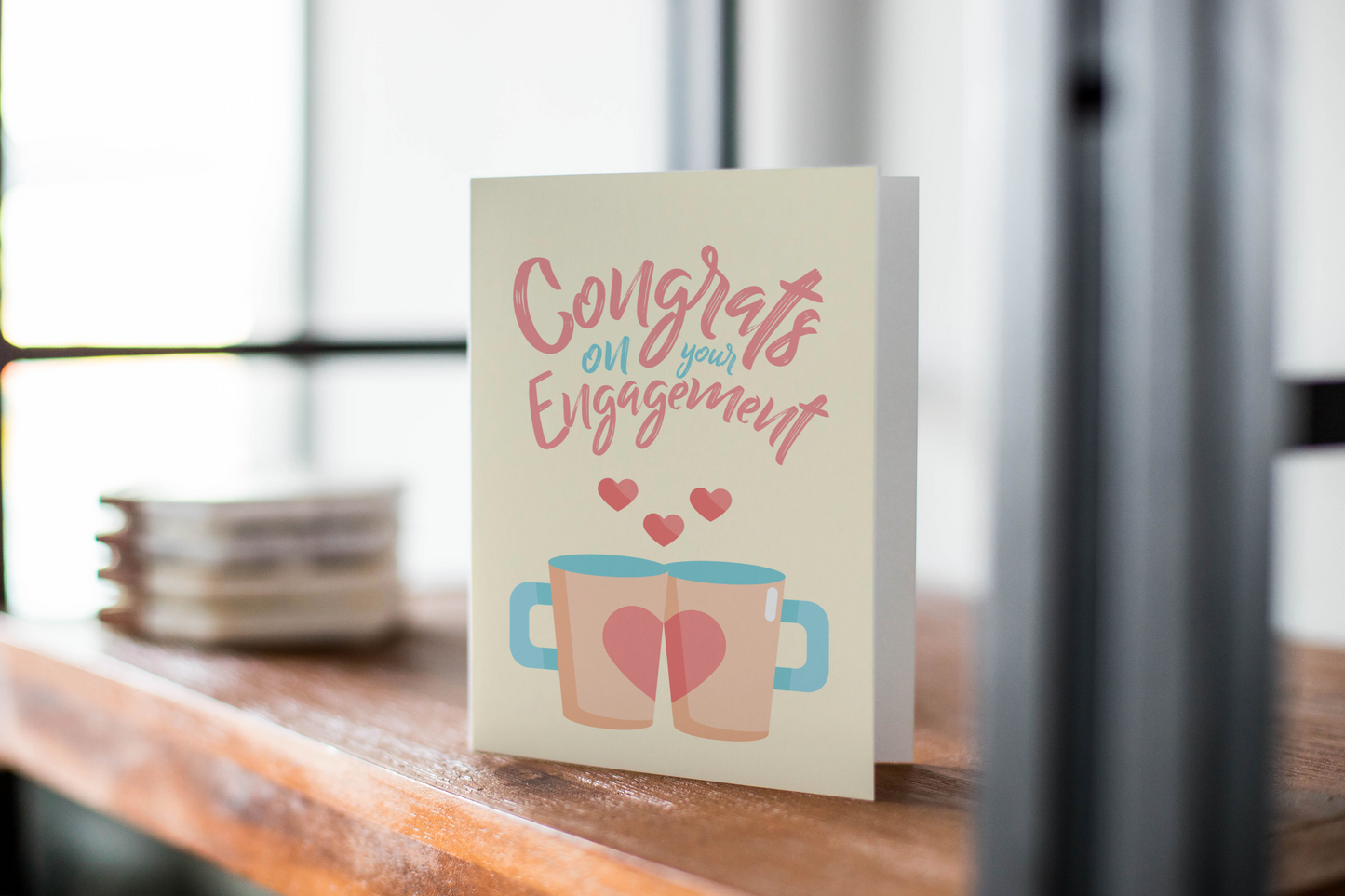 Congratulations Card: Congratulations On Your Engagement, Mr and Mrs Mugs.