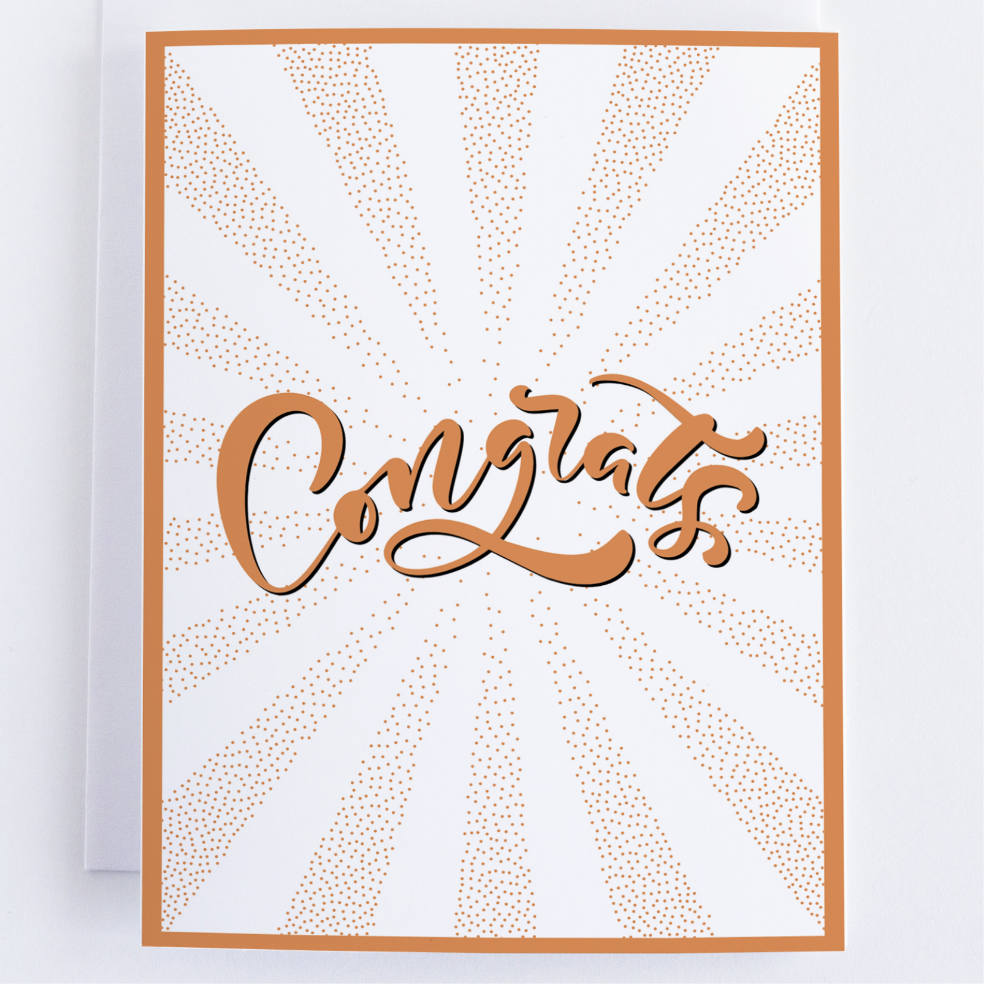 Orange Congrats Greeting Card - Congratulations Card.