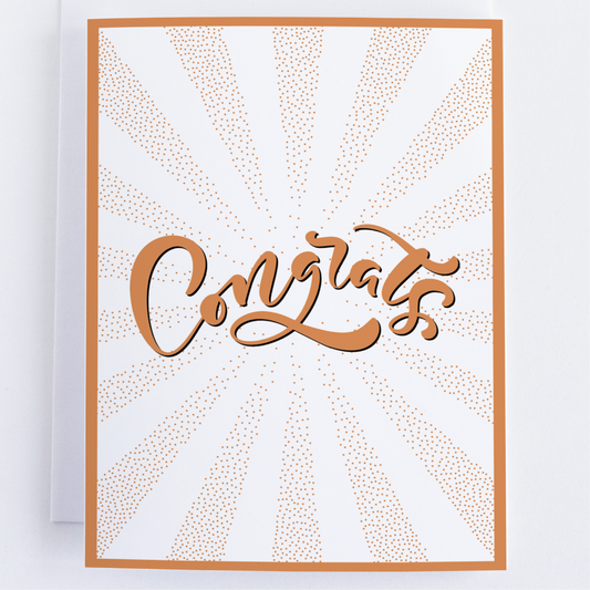 Orange Congrats Greeting Card - Congratulations Card.