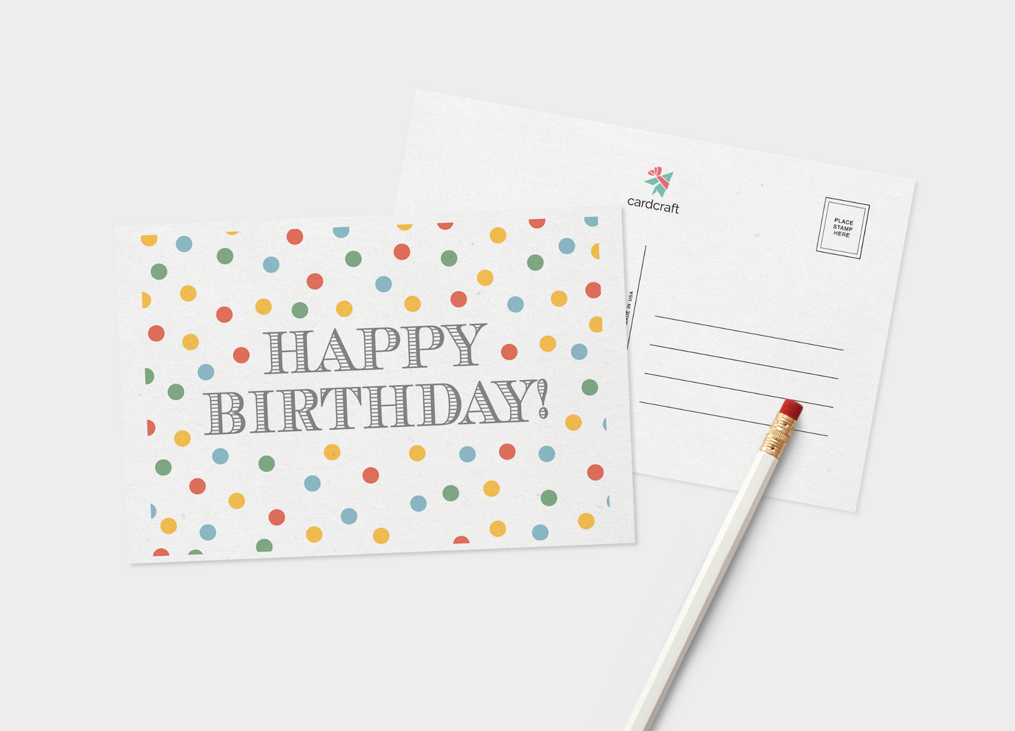Happy Birthday Confetti Postcard Pack Of 5 or 10 Cards.