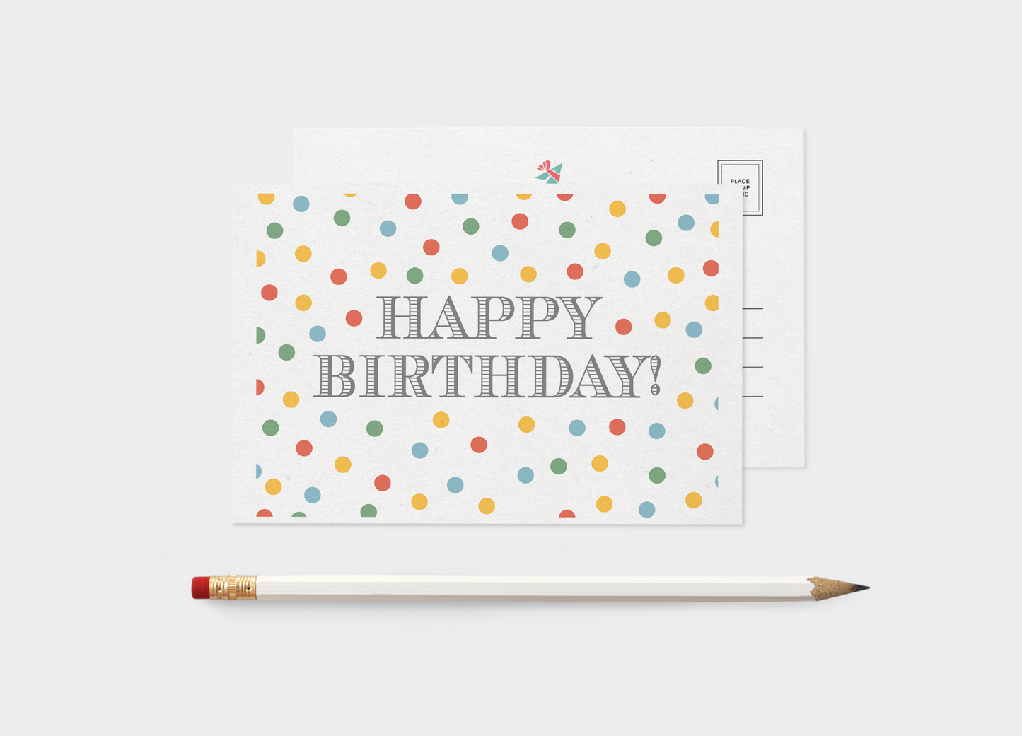 Happy Birthday Confetti Postcard Pack Of 5 or 10 Cards.
