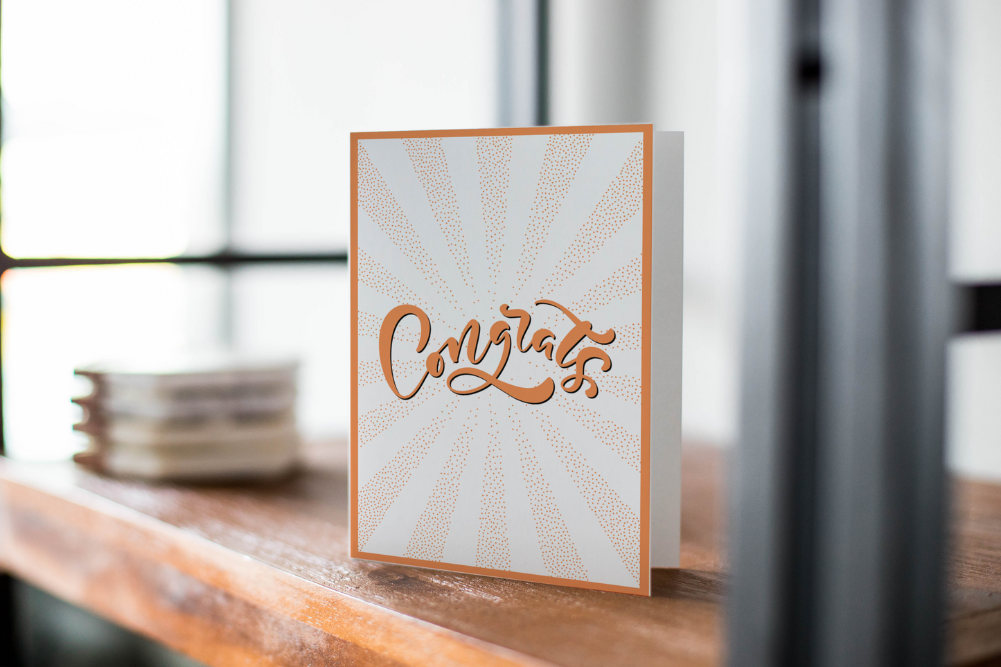 Orange Congrats Greeting Card - Congratulations Card.