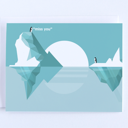 Penguins I Miss You Greeting Card: Thinking Of You Card.
