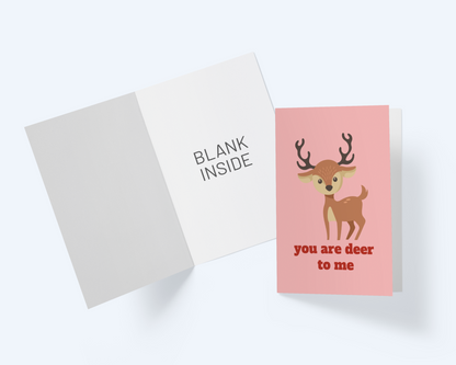Valentine's Day Greeting Card - You are Very Deer To Me - Baby Deer Card.