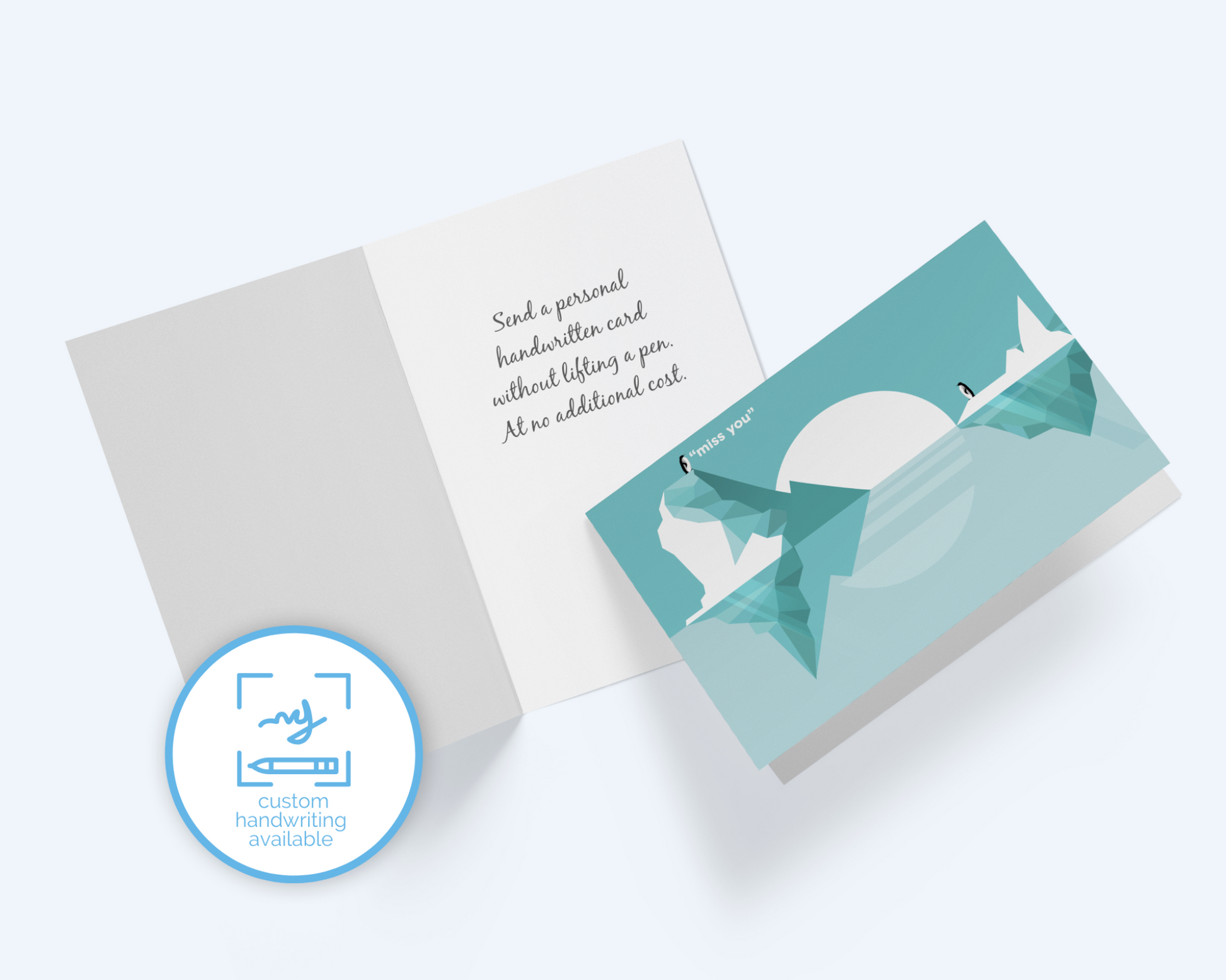 Penguins I Miss You Greeting Card: Thinking Of You Card.