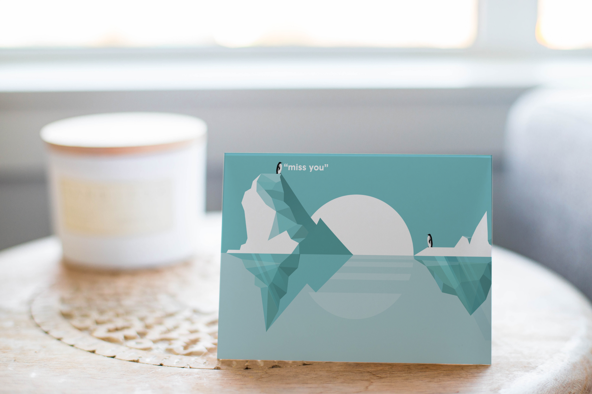 Penguins I Miss You Greeting Card: Thinking Of You Card.