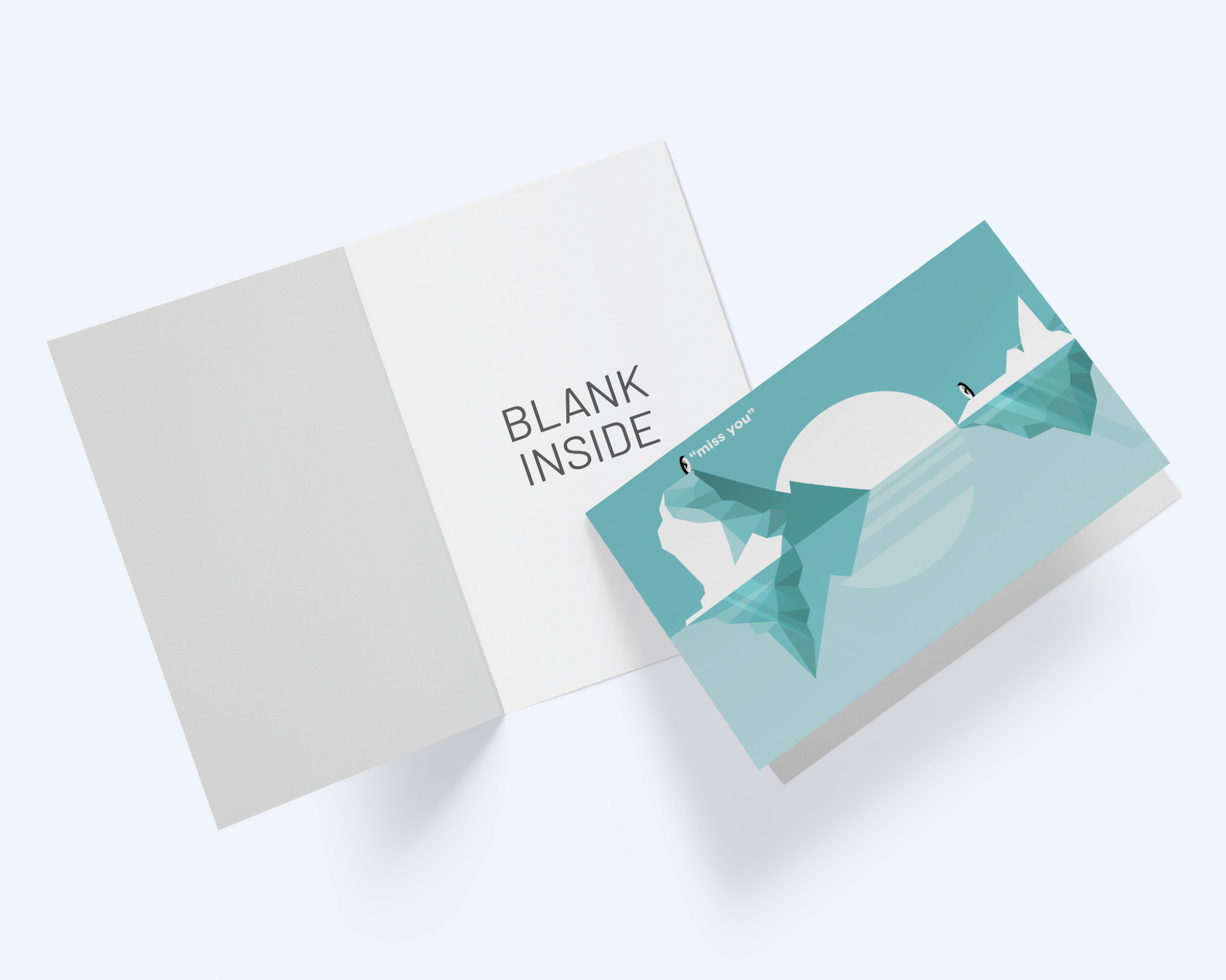 Penguins I Miss You Greeting Card: Thinking Of You Card.
