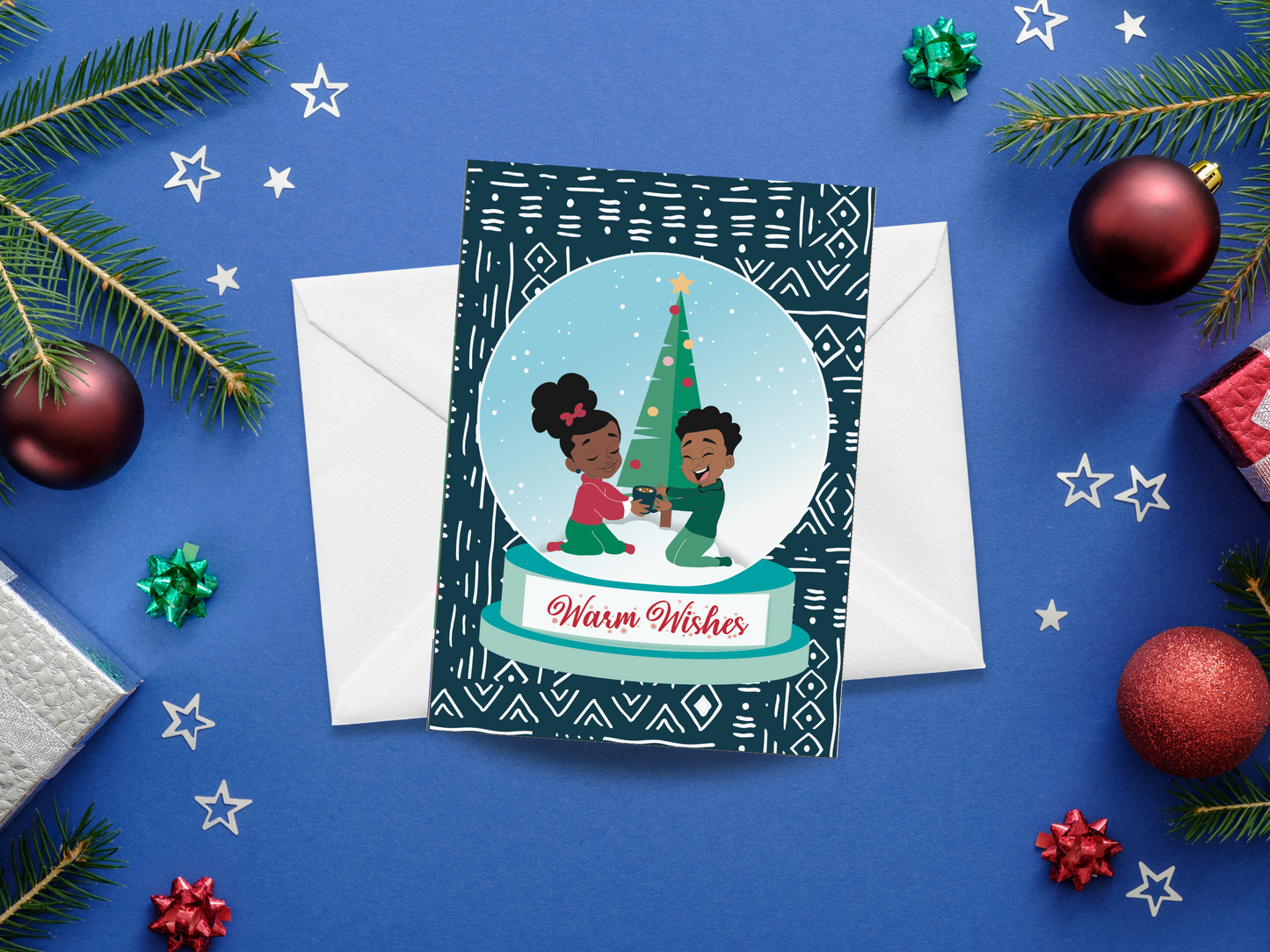 Black Paper Party Home For the Holidays Collection - Warm Wishes Personalized Christmas Card