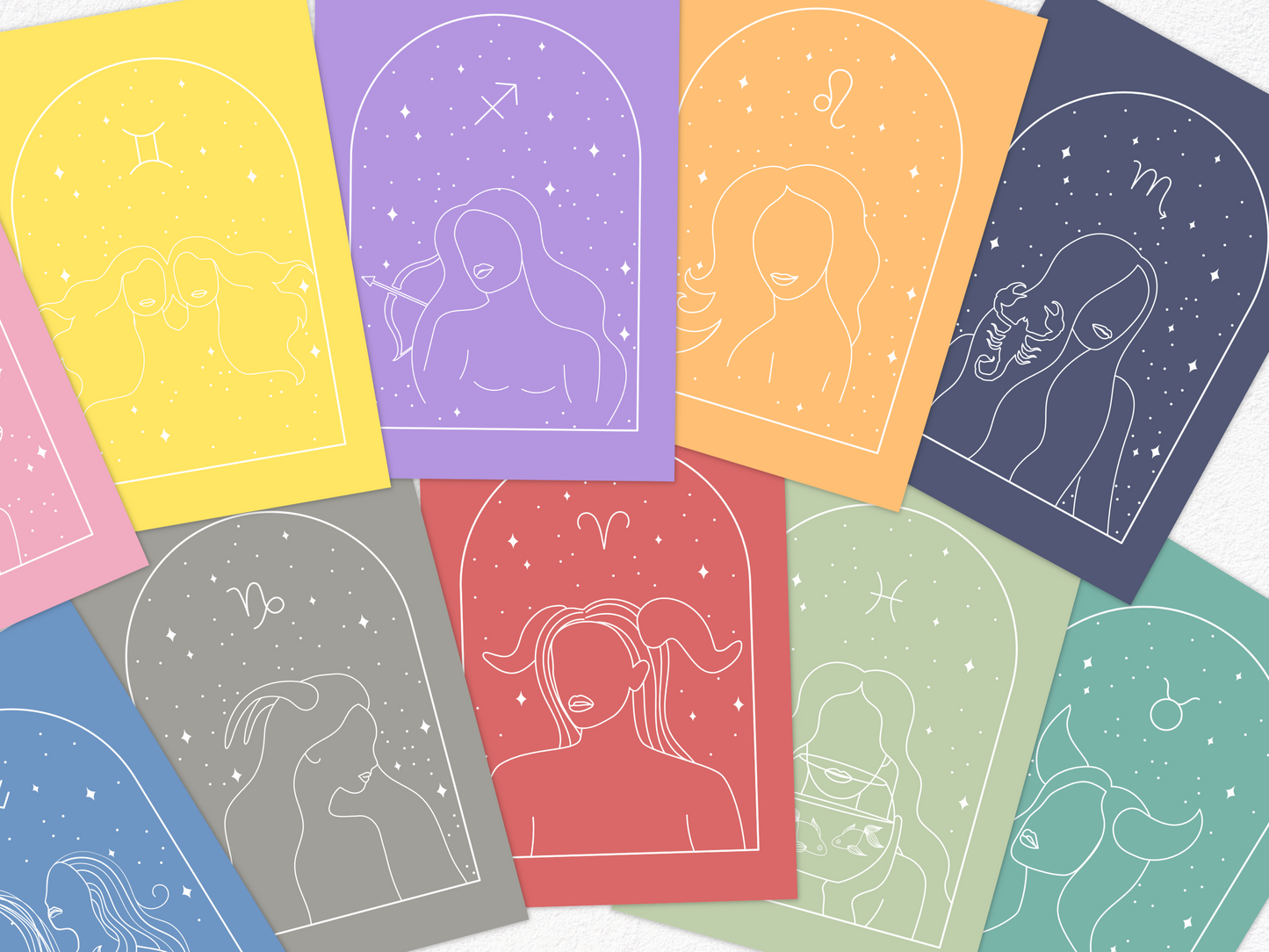 Zodiac Postcard Collection (12 Postcards)