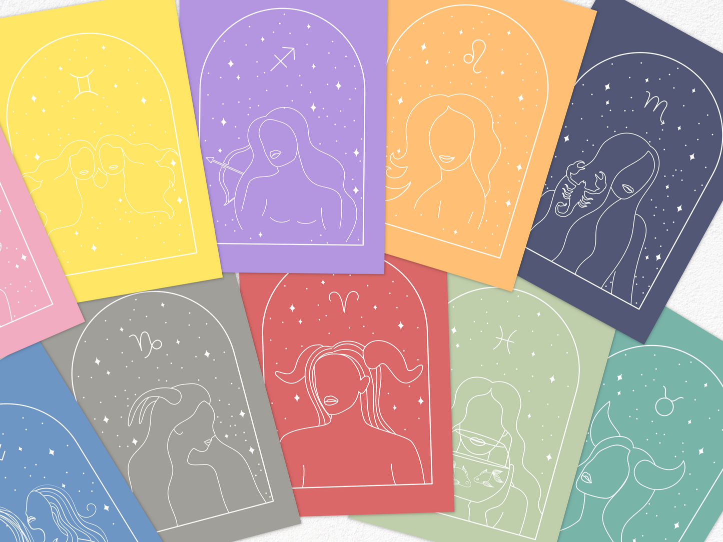 Zodiac Greeting Card Collection (12 cards)