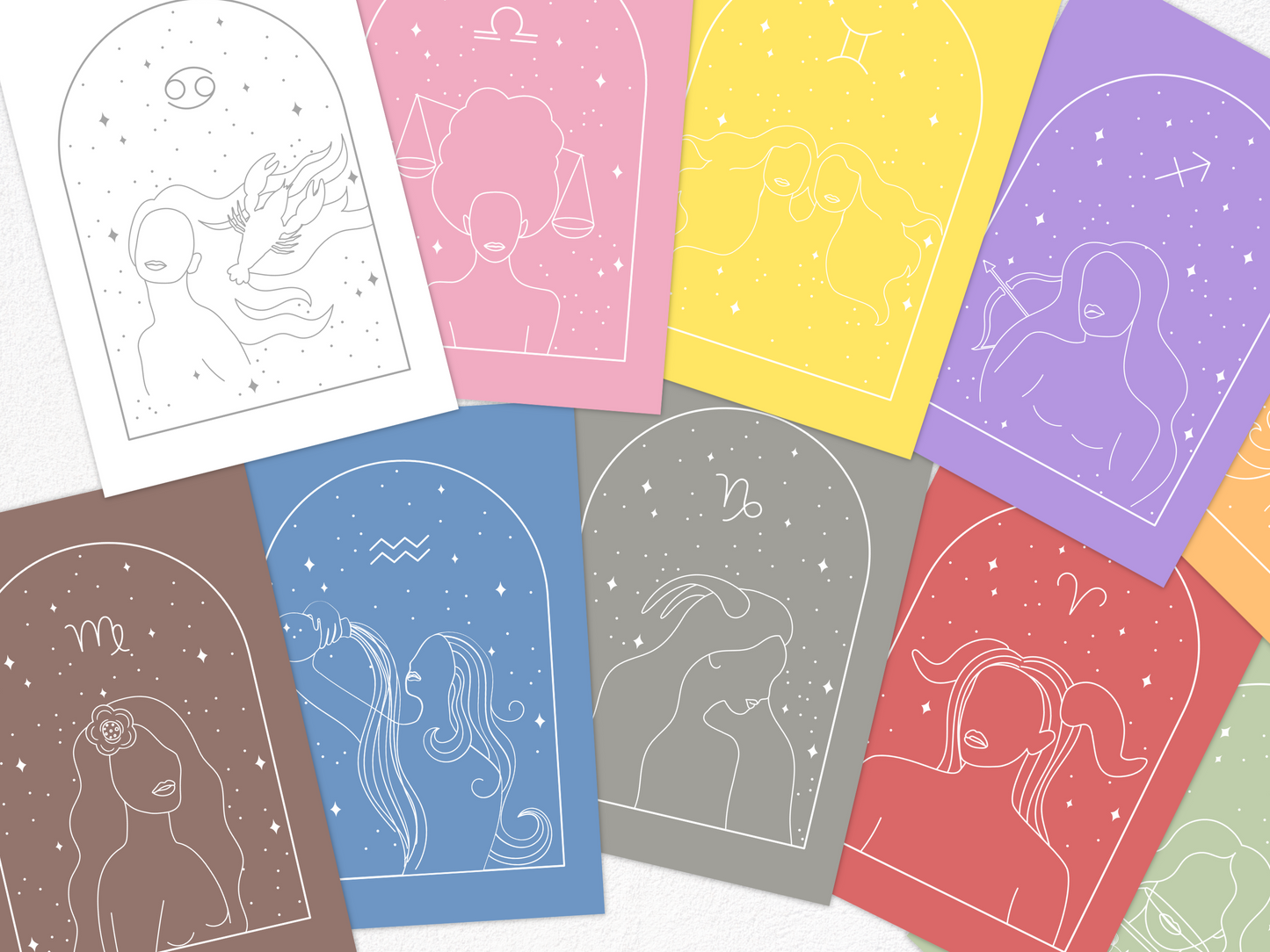 Zodiac Greeting Card Collection (12 cards)