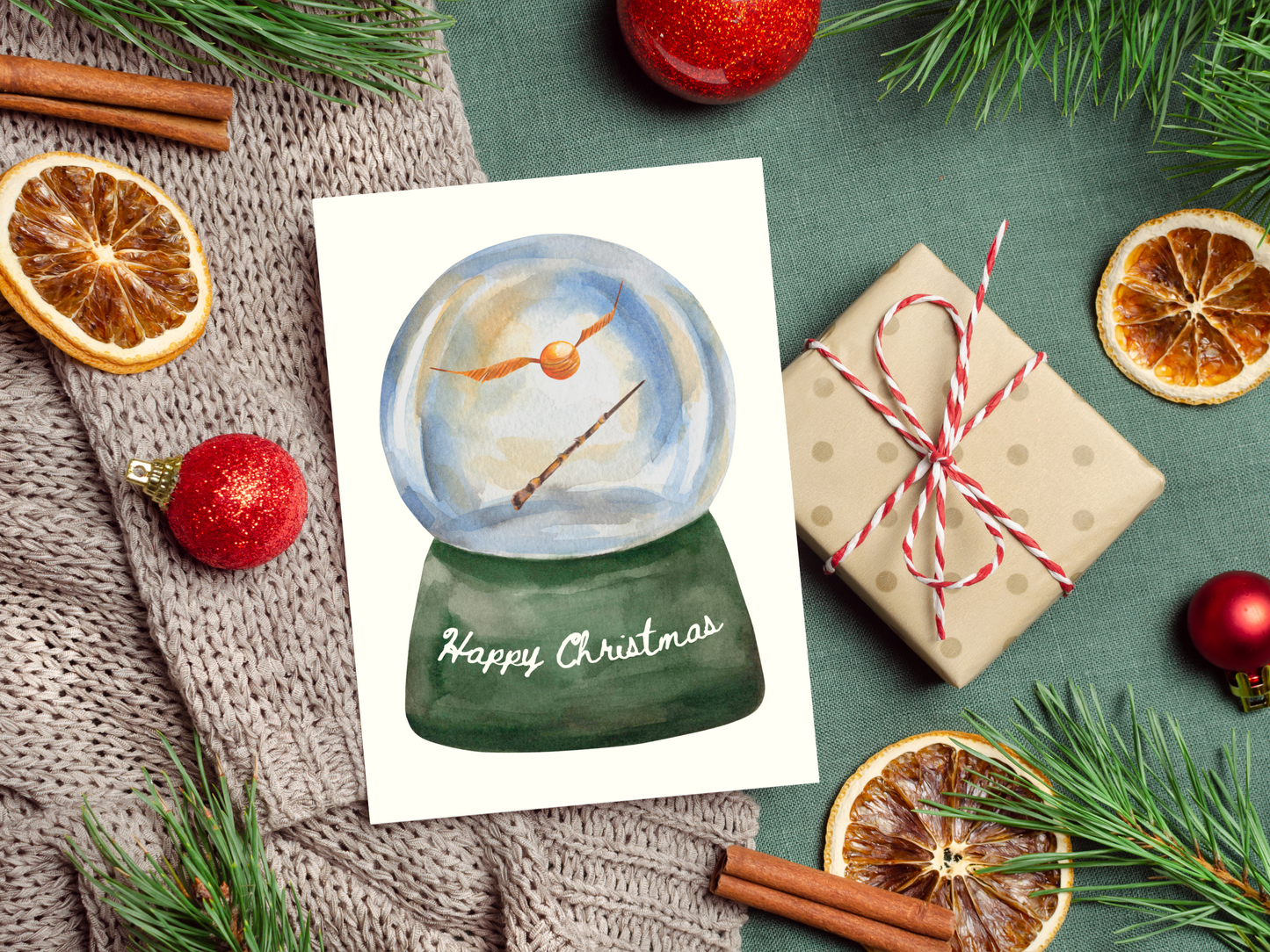 Golden Snitch - Happy Christmas Greeting Card